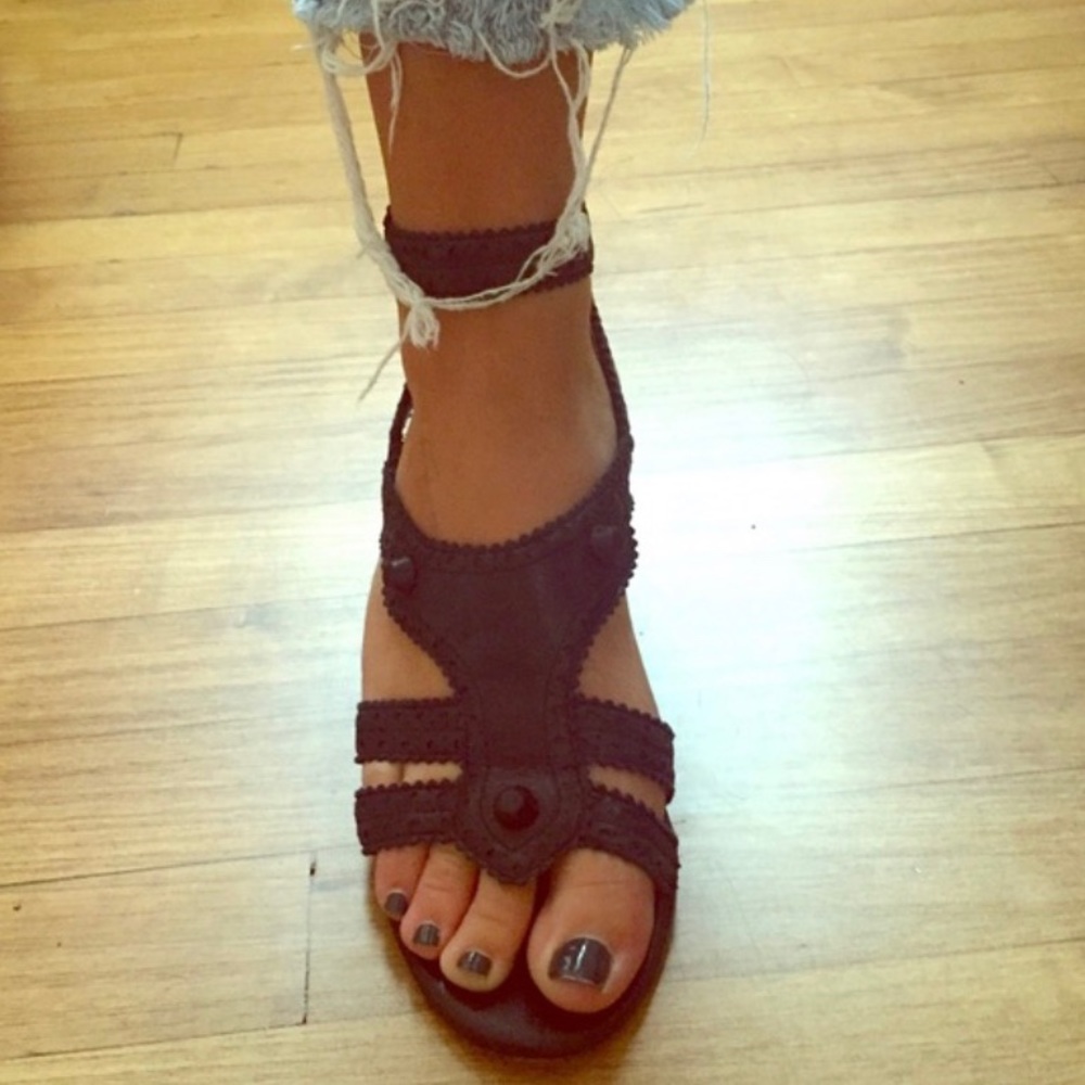 Balenciaga brogues leather wedge sandal 38.5